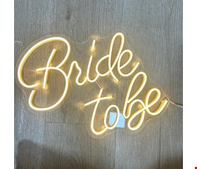 Letreiro Bride To Be em Led Branco Quente / Luz Amarela 44cmL 30cmA