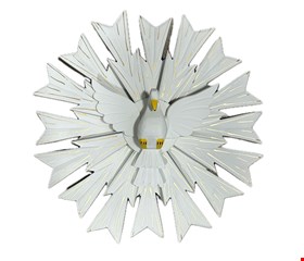 Divino Espirito Santo Pomba Amarela com Detalhe Dourados G 50cm 