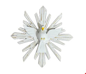 Divino Espirito Santo Pomba Amarela com Detalhe Dourados P 16cm 