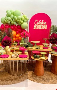 Decoração- Pink, Dourado & Verde