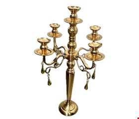 Castiçal Imperial 5 Velas Dourado 60cmA