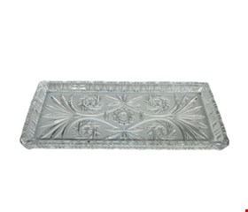 Bandeja Retangular Cristal Trabalhada 34cmL 15cmC