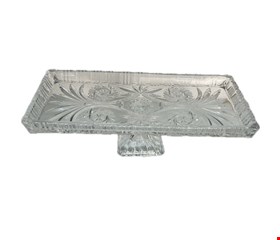 Suporte Retangular Cristal Trabalhada 33cmL 14cmC 11cmA