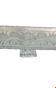 Suporte Retangular Cristal Trabalhada 33cmL 14cmC 11cmA