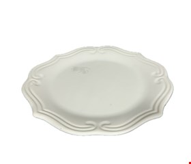 Prato Sobremesa Branco Borda Arabesco P - 20cmD 