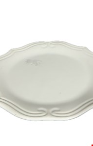 Prato Sobremesa Branco Borda Arabesco P - 20cmD 