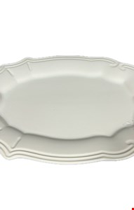 Bandeja Travessa Retangular Branca Arabesco 37cmL 27cmD M