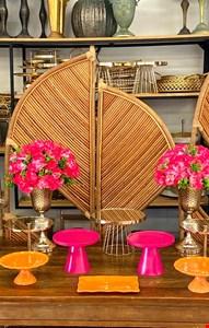 Decoração Adulta- Pink, Dourado & Laranja de Mesa