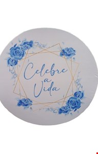 Painel Redondo Tecido Sublimado Celebre a Vida  1,50cmD