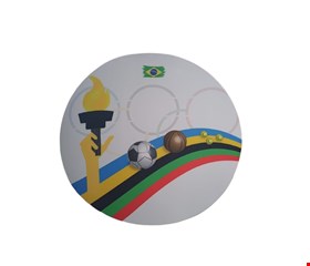 Painel Redondo Tecido Sublimado -  Olímpiadas com Bolas de Esportes  1,50mD