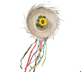 Temático São João - Chapéu de Palha com fitas coloridas