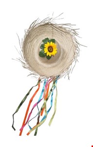 Temático São João - Chapéu de Palha com fitas coloridas