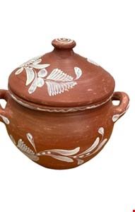 Caçarola em Barro com Detalhe Florido 23cmD GG