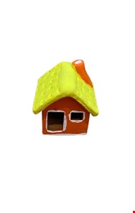 Casinha de Barro Laranja e Amarelo 6cmA