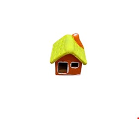 Casinha de Barro Laranja e Amarelo  6cmA