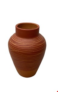 Vaso Barro Liso Marrom  36cmA 14cmD 