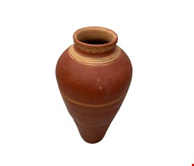Vaso Barro Borda Trabalhada / Marrom 55cmA 14cmD