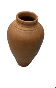 Vaso Barro Borda Trabalhada / Marrom 46cmA 13cmD 