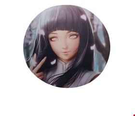 Painel redondo tecido sublimado Hinata Hyuga - Naruto  1,50cmD