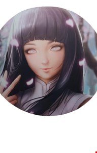 Painel redondo tecido sublimado Hinata Hyuga - Naruto  1,50cmD