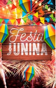 Painel tecido sublimado Retangular Vertical São João/ Festa Junina - 2mL x 90mA