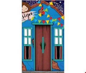 Painel tecido sublimado Retangular Vertical São João/ Casa Azul - 2,20mA x 1mL