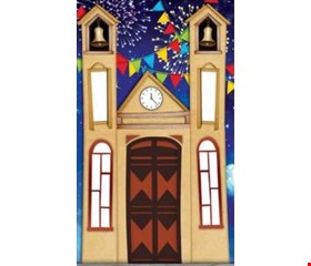 Painel tecido sublimado Retangular Vertical São João/ Igreja - 2,20mA x 1mL
