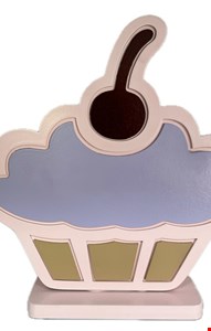 Temático Doceria- Cupcake mdf rosa com lilás