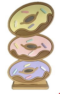 Temático Confeitaria - Placa Donuts Colorida 33cmA
