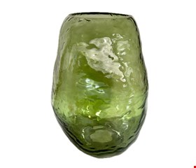 Vaso Verde Vidro Orgânico 21cmA 9cmD