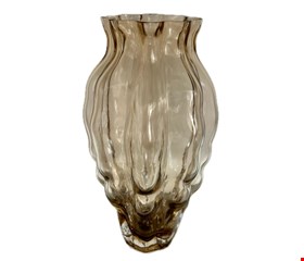 Vaso Ambar Vidro Orgânico 24cmA 9cmD