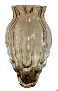 Vaso Ambar Vidro Orgânico 24cmA 9cmD