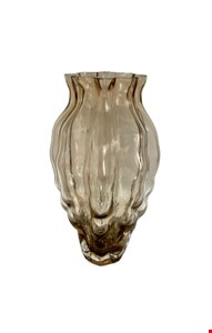 Vaso Ambar Vidro Orgânico 24cmA 9cmD