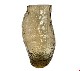 Vaso Ambar Vidro Orgânico Texturizado 30cmA 9cmD