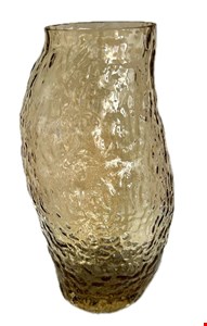 Vaso Ambar Vidro Orgânico Texturizado 30cmA 9cmD