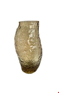 Vaso Ambar Vidro Orgânico Texturizado 30cmA 9cmD