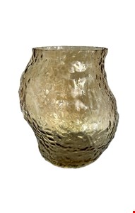 Vaso Ambar Vidro Orgânico Texturizado 22cmA 12cmD