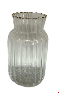 Vaso Vidro Transparente Borda Dourada 12cmA 6cmD