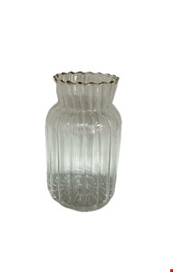 Vaso Vidro Transparente Borda Dourada 12cmA 6cmD
