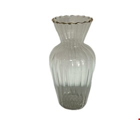 Vaso Vidro Transparente Borda Dourada 15cmA 6cmD