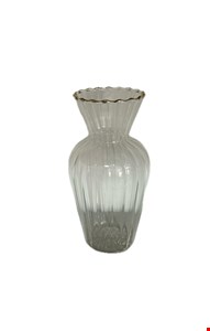 Vaso Vidro Transparente Borda Dourada 15cmA 6cmD