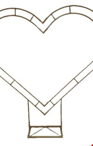 Painel de Coração Ferro Dourado 2,16mL 2,16mA