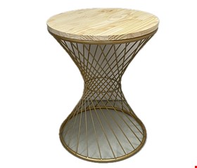 Mesa Cone Ferro Dourado e Pinus G 80cmA 46cmD