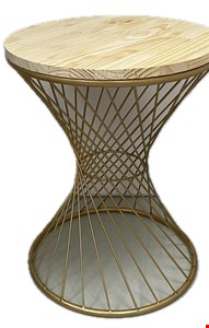 Mesa Cone Ferro Dourado e Pinus G 80cmA 46cmD
