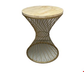 Mesa Cone Ferro Dourado e Pinus M 70cmA 46cmD