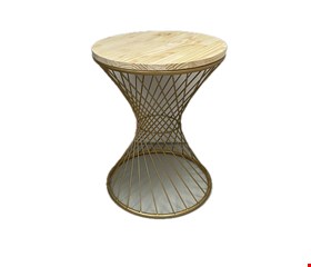 Mesa Cone Ferro Dourado e Pinus P 60cmA 46cmD