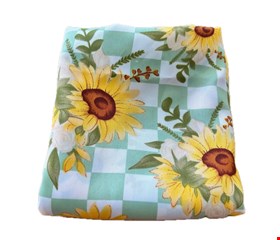 Toalha De Mesa Quadriculada com Girassol Verde 1,44cmL X 1,52cmC