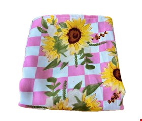 Toalha De Mesa Quadriculada com Girassol Rosa 1,44cmL X 1,52cmC