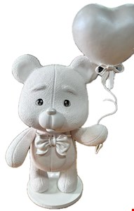 Urso Menino Branco com Coração de Biscuit 47cmA