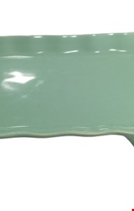 Bandeja retangular Babado com pé Verde Candy escuro P 